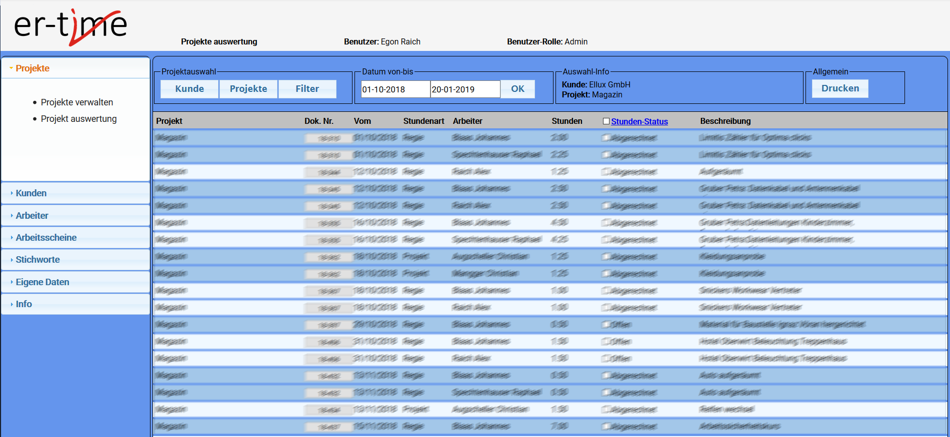 Projekt Zeiterfassung